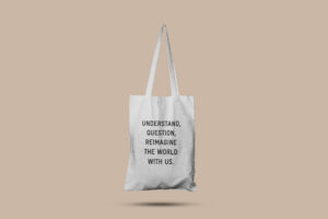 Understand Question Reimagine the world with us White Tote Bag product image