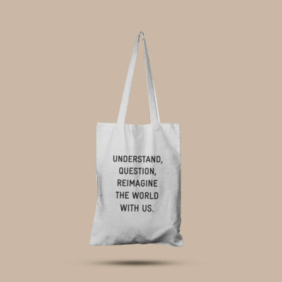 Understand Question Reimagine the world with us White Tote Bag